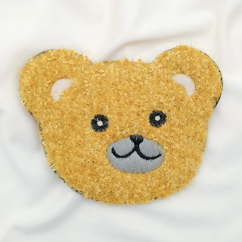 可爱卡通小熊款雪尼尔刺绣标