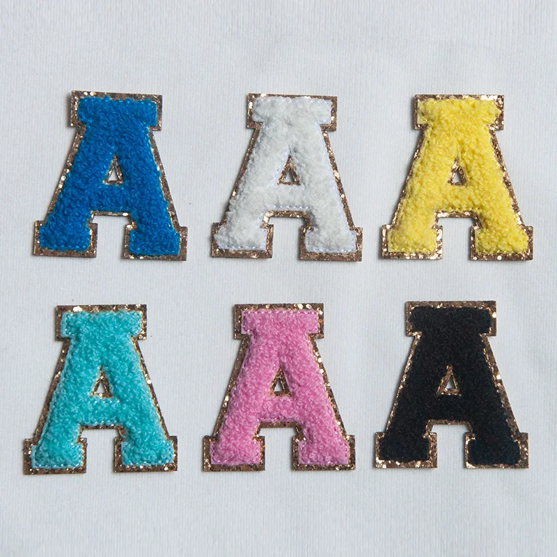 26件装雪尼尔闪粉金边字母标 - 图片 2