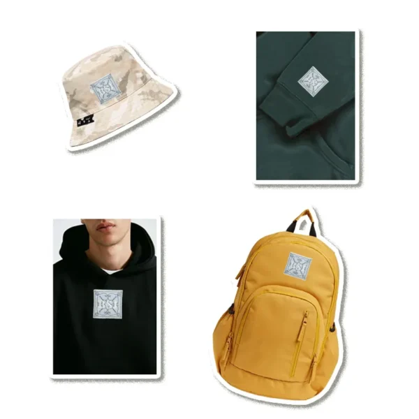 经典白色方形多工艺定制刺绣标 - 图片 3