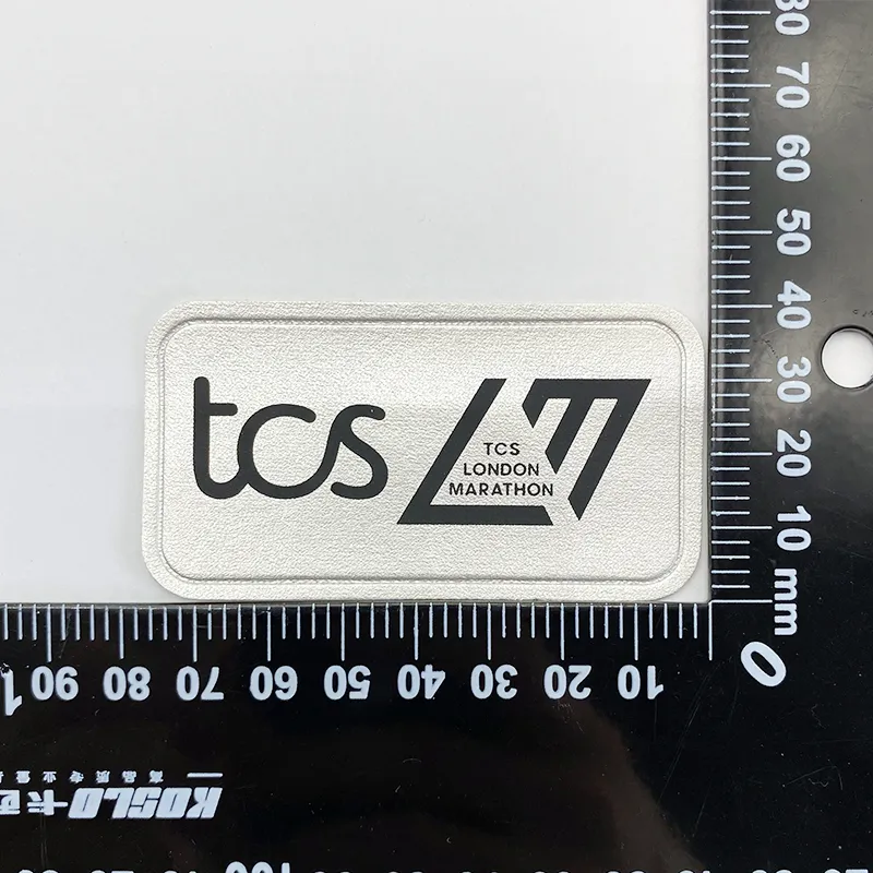 哑光白配黑色丝印-印花皮革标 - 图片 4