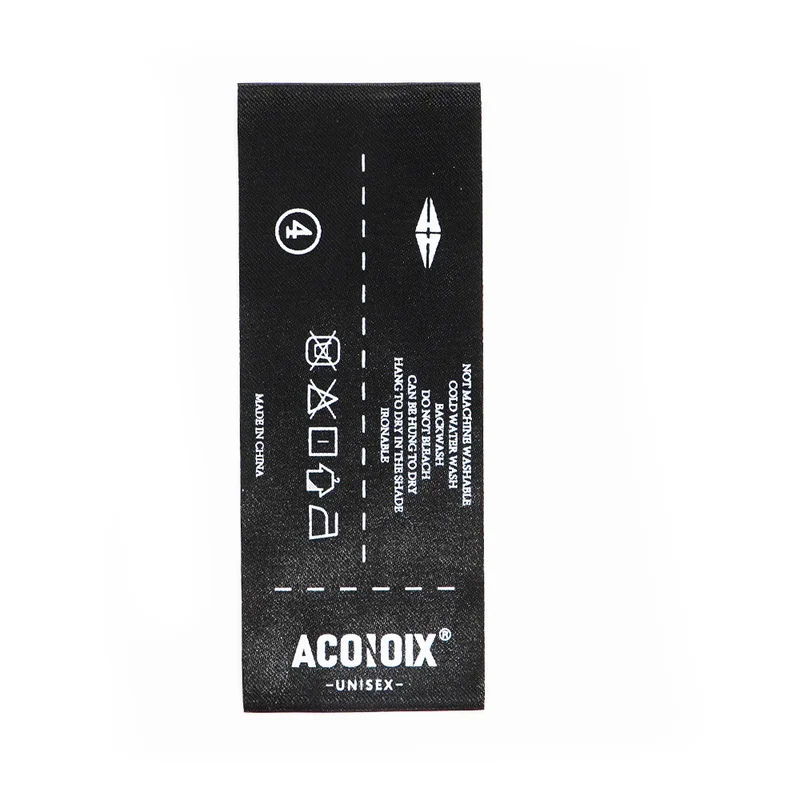 带有保养说明的定制编织颈标