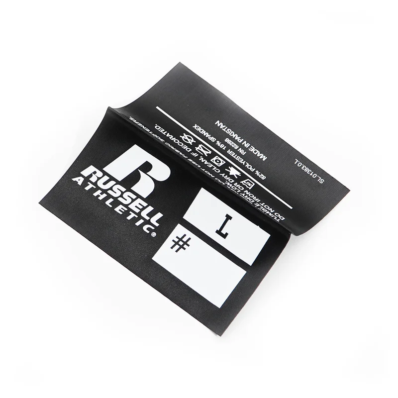 带尺寸和护理信息的丝印织唛颈标 - 图片 5