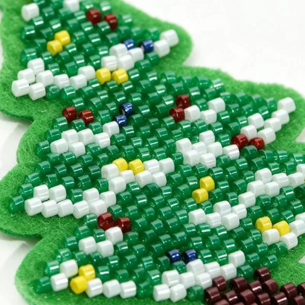 Christmas Bead Embroidery Patch-5