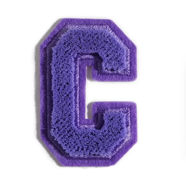 Purple Letter C Toothbrush Embroidered Patch-1