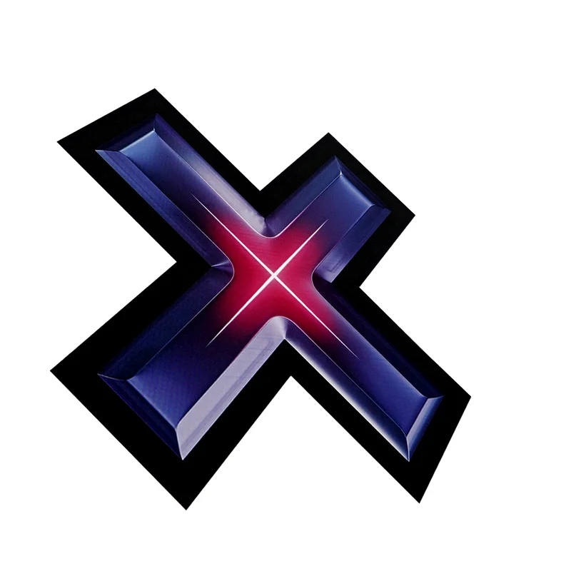 科技风 3D 效果 “X” 字母 2D 烫画标 机能风服饰热转印装饰标 - 图片 3